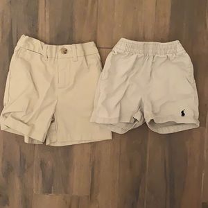 2 pairs of khaki Polo Ralph Lauren shorts size 12 month